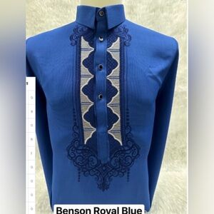 Royal Blue Embroidered Men’s Shirt